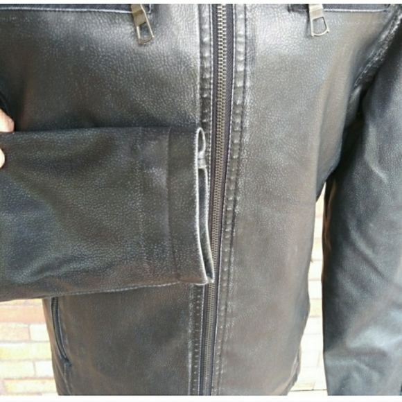 American Rag Cie Faux Leather Jacket Blk M - Picture 4 of 8